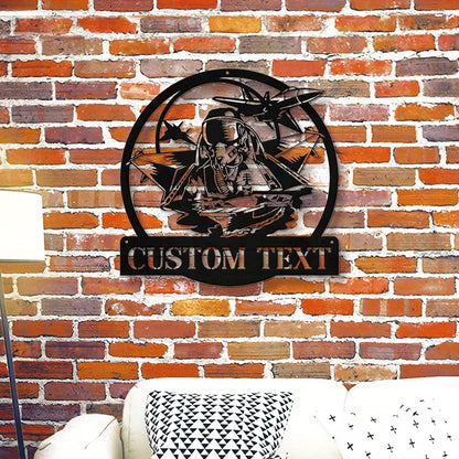 Aviation-Themed Metal Wall Art – Customizable Pilot and Aircraft Design