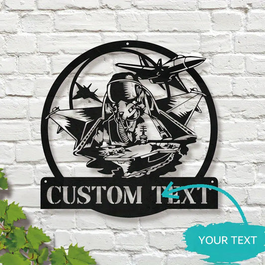 Aviation-Themed Metal Wall Art – Customizable Pilot and Aircraft Design