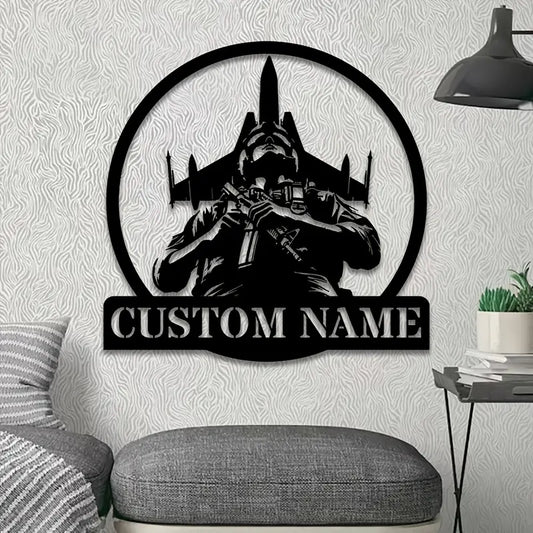 Custom Fighter Pilot Metal Wall Art – Personalized Aviation Decor